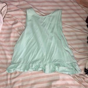 Turquoise Peplum Crop Top